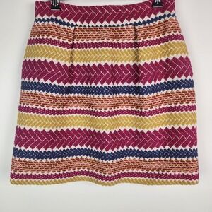 Anthropologie Nomad Morgan Carper Multicolor Jacquard Embroidered Skirt‎ Size S